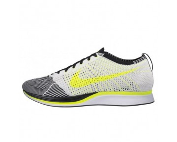 Unisex Weiß/Schwarz/Volt Schuhe Nike Flyknit Racer 526628-170