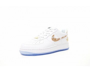 919729-992 Schuhe Nike Air Force 1 Low Premium Lunar New Year Id Unisex Peony Embroidery Weiß Gold