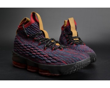 897649-300 Tief Blau/Rot/Schwarz/Gold Herren Nike Lebron 15 Schuhe