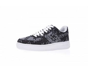 Schuhe Aa5360-086 L.Vx Supreme X Nike Air Force 1 Unisex Denim Schwarz