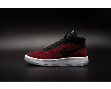 Nike Air Force 1 Flyknitk Unisex Schuhe Schwarz Wein Rot