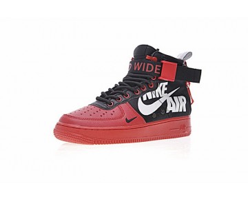 12 O’Clock Boys X Nike Sf Air Force 1 Mid Qs Schuhe Unisex Rot/Schwarz Weiß