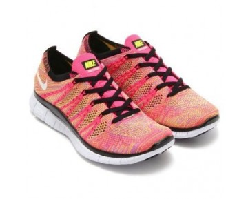 Nike Free Flyknit 5.0 Nsw Damen Schuhe 599459-600 Rosa Flash/Weiß-Volt-Bl Glow