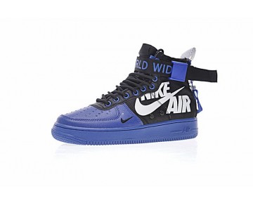 Schuhe 12 O’Clock Boys X Nike Sf Air Force 1 Mid Qs Blau Schwarz Weiß Unisex