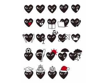 Schuhe Comme Des Garçons X Nike Air Force 1 Low Unisex Schwarz Emoji 315122-001