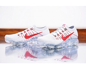Nike Air Vapormax Flyknit Pure Platinum/Universität Rot Unisex Schuhe 849558-006