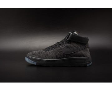 Schuhe Schwarz Grau Unisex Nike Air Force 1 Flyknit