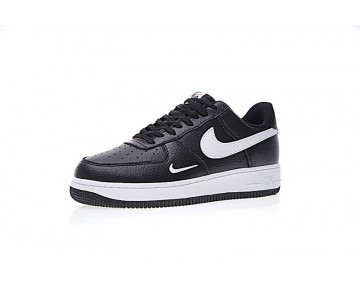 Nike Air Force 1 Low Mini Swoosh 820266-021 Herren Schwarz Weiß Schuhe