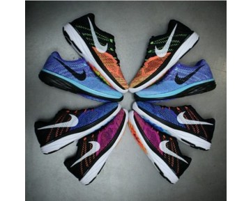 698182-402 Blau/Lila/Schwarz Schuhe Nike  Nike Flyknit Lunar3 Damen