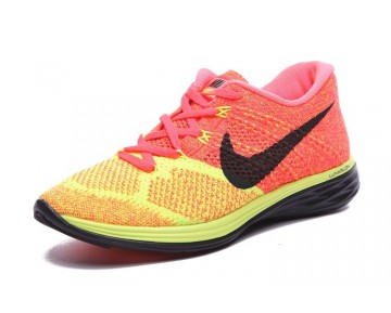 Nike Flyknit Lunar 3 Orange Gelb/Schwarz Damen Schuhe