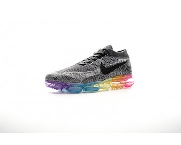 849558-005 Nike Air Vapormax Flyknit Schuhe Ash Grau/Schwarz/Rainbow Herren