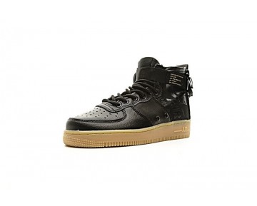 Nike Sf Air Force 1 Mid Qs Unisex 857872-004 Schuhe Schwarz Gum Gelb
