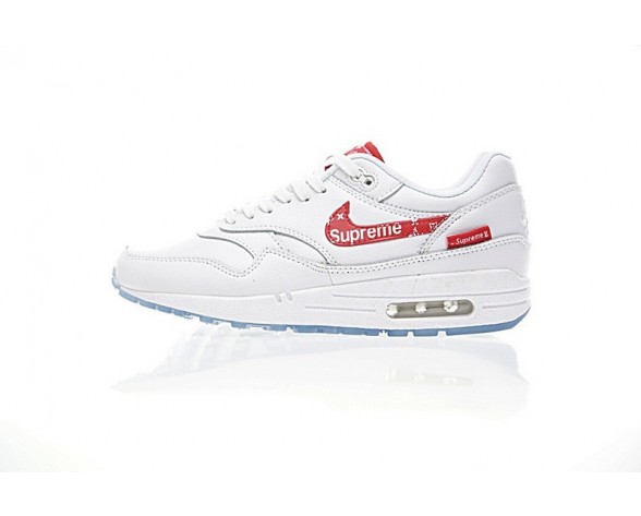 Rot/Weiß Schuhe 908375-100 Unisex Supreme X L.Vx Nike Air Max 1 Customx Sup