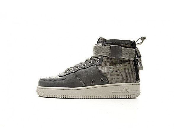 Tief Grau Weiß Schuhe Unisex Nike Sf Air Force 1 Mid Qs 857872-003