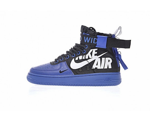 Schuhe 12 O’Clock Boys X Nike Sf Air Force 1 Mid Qs Blau Schwarz Weiß Unisex