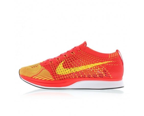 526628-601 Herren Schuhe Nike Flyknit Racer Bright Crimson/Volt