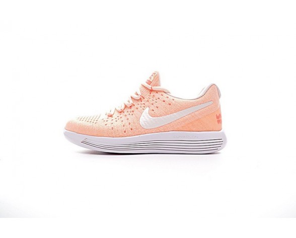 881674-801 Damen  Nike Lunarepic Low Flyknit 2 Schuhe Orange/Weiß