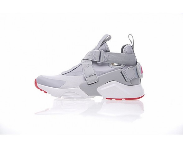 Nike Air Huarache V Mid Grau Rot Weiß Damen 833146-610 Schuhe