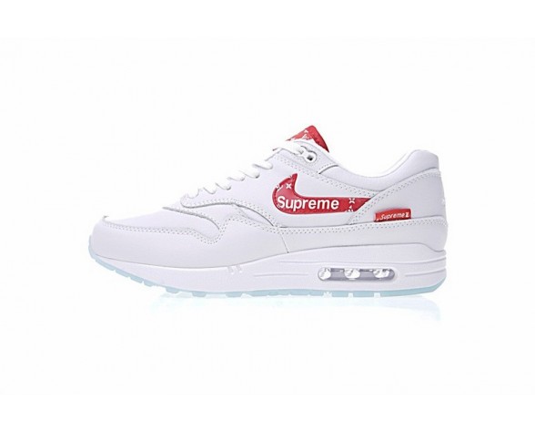 918354-101 Unisex Supreme X L.Vx Nike Air Max 1 Customx Sup Schuhe Rot/Weiß