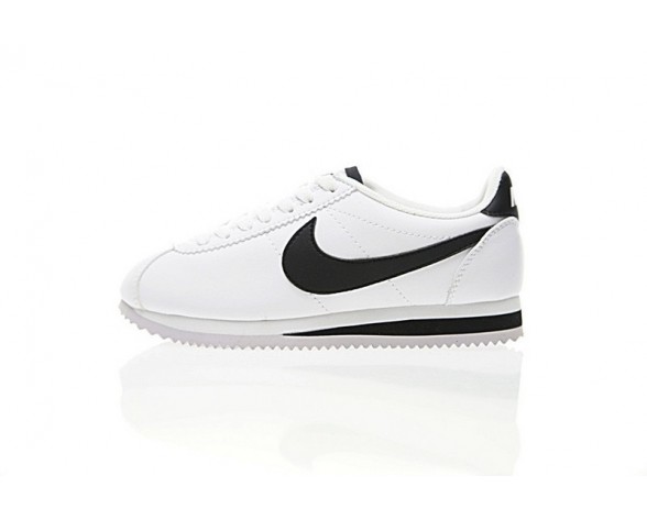 807471-101 Unisex Weiß/Schwarz Schuhe Nike Classic Cortez Leather