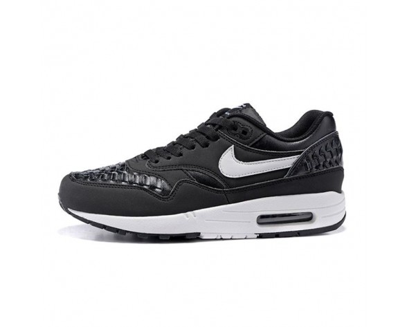 Schuhe Nike Air Max 1 Woven Herren 725232-001 Schwarz Weiß