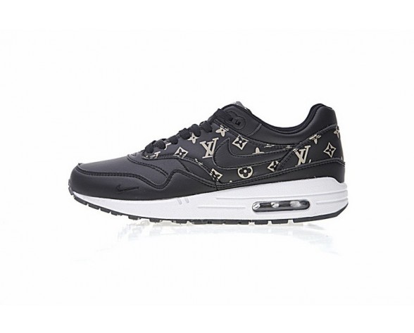 L.V X Nike Air Max 1 Custom Schuhe Schwarz/Beige 908375-109 Herren
