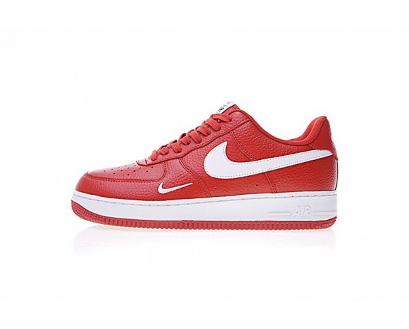 Nike Air Force 1 Low Mini Swoosh 820266-018 Rot Weiß Schuhe Herren