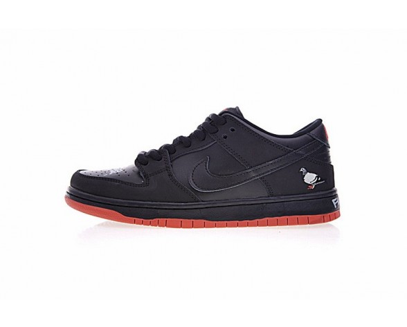 Schwarz/Rot Schuhe Staple X Nike Sb Dunk Low Pigeon Unisex 883232-008