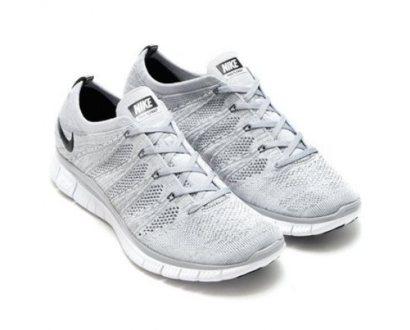 Herren Schuhe Wolf Grau/Schwarz-Dunkel Grau-Weiß Nike Free Flyknit 5.0 Nsw 599459-002