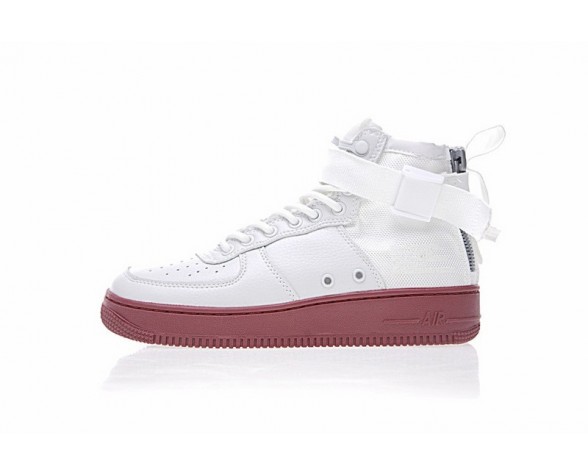 Nike Sf Air Force 1 Utility Mid Schuhe Weiß Brick Rot Unisex