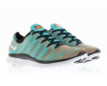 Schuhe Herren 599459-301 Nike Free Flyknit 5.0 Nsw Hyper Jade/Weiß-Total Orange-Schwarz
