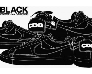 Schwarz Schuhe Unisex 633699-009 Black Comme Des Garcons X Nike Blazer Low Premium Cdg Sp