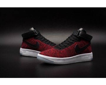 Nike Air Force 1 Flyknitk Unisex Schuhe Schwarz Wein Rot