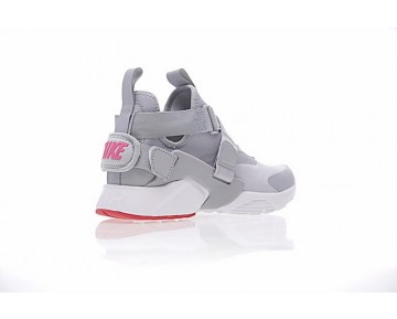 Nike Air Huarache V Mid Grau Rot Weiß Damen 833146-610 Schuhe