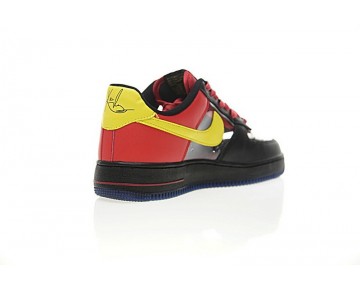 Schwarz Rot Gelb Herren Nike Air Force 1 Low Cmft Signature Schuhe 687843-001