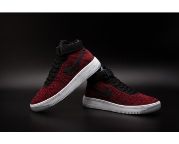 Nike Air Force 1 Flyknitk Unisex Schuhe Schwarz Wein Rot