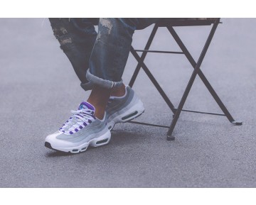 Weiß/Court Lila-Emerald Grün-Wolf Grau Nike Wmns Air Max 95 307960-101 Unisex Schuhe