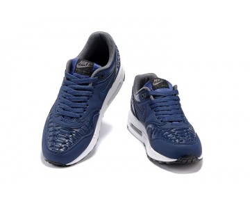 Nike Air Max 1 Woven Schuhe Herren Marine Blau/ Weiß 725232-400