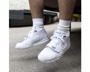 Schuhe Herren Fragment Design X Nikecourt Air Trainer 1 Mid Premium Sp Weiß/Weiß-Wolf Grau 806942-110