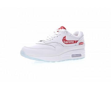 918354-101 Unisex Supreme X L.Vx Nike Air Max 1 Customx Sup Schuhe Rot/Weiß