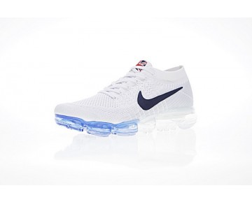 849558-222 Weiß/Blau/Rot Unisex Nike Air Vapormax Flyknit Uk Schuhe