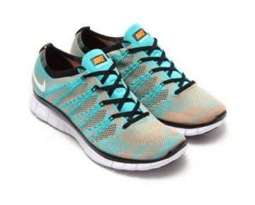 Schuhe Herren 599459-301 Nike Free Flyknit 5.0 Nsw Hyper Jade/Weiß-Total Orange-Schwarz