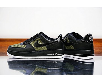 718152-700 Nike Air Force 1 Lv8 'Woven Schwarz Grün Weiß Herren Schuhe