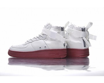 Nike Sf Air Force 1 Utility Mid Schuhe Weiß Brick Rot Unisex