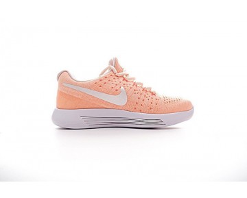 881674-801 Damen  Nike Lunarepic Low Flyknit 2 Schuhe Orange/Weiß