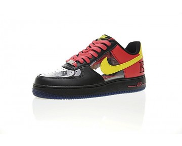 Schwarz Rot Gelb Herren Nike Air Force 1 Low Cmft Signature Schuhe 687843-001