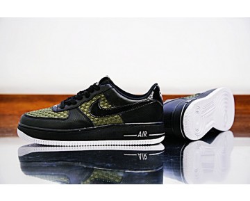 718152-700 Nike Air Force 1 Lv8 'Woven Schwarz Grün Weiß Herren Schuhe