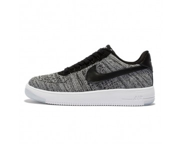 Unisex 817420-005 Schuhe Nike Air Force 1 Ultra Flyknit Low Tief Grau Weiß