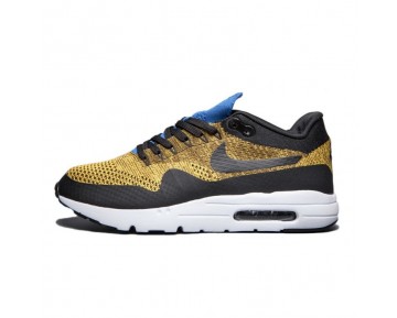 843384-007 Herren Gelb Schwarz  Nike Air Max 1 Ultra Flyknit Schuhe