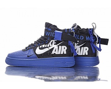 Schuhe 12 O’Clock Boys X Nike Sf Air Force 1 Mid Qs Blau Schwarz Weiß Unisex
